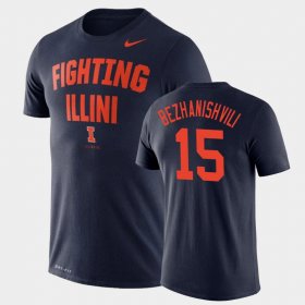 #15 Giorgi Bezhanishvili Performance University of Illinois Basketball Men Navy T-Shirt 520686-298