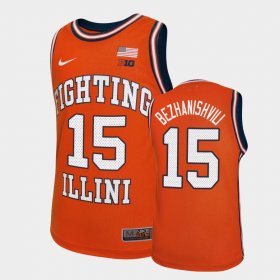 #15 Giorgi Bezhanishvili Throwback Illinois Basketball Men Orange Jersey 463236-773