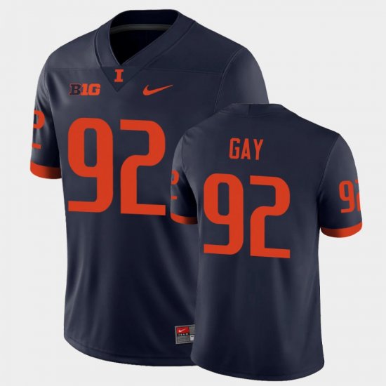 #92 Isaiah Gay College Football Fighting Illini Men\'s Navy Jersey 362754-228