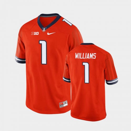 #1 Isaiah Williams College Football Fighting Illini Mens Orange Jersey 362637-283