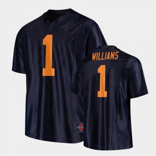 #1 Isaiah Williams Replica Illinois Original Retro Football Men Black Jersey 384561-891