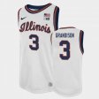 #3 Jacob Grandison College Basketball University of Illinois Basketball 2021 Swingman Player Mens White Jersey 287223-902