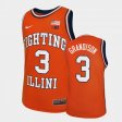 #3 Jacob Grandison Throwback University of Illinois Basketball Men Orange Jersey 937142-272