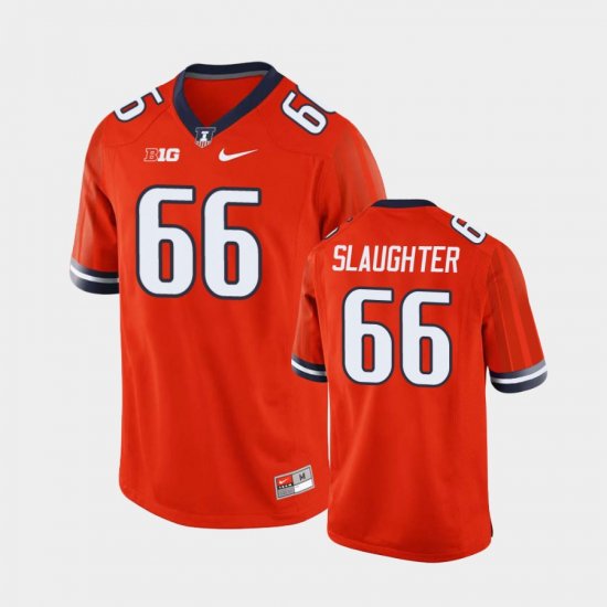 #66 Jordyn Slaughter College Football Fighting Illini Men\'s Orange Jersey 828733-760