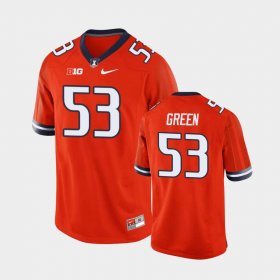 #53 Kendrick Green College Football University of Illinois Men's Orange Jersey 257586-411