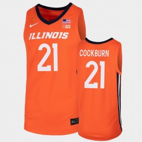 #21 Kofi Cockburn College Basketball University of Illinois Mens Orange Jersey 183913-883