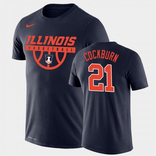 #21 Kofi Cockburn Drop Legend University of Illinois Basketball Mens Navy T-Shirt 844780-643