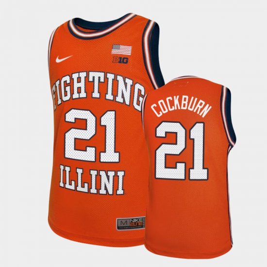 #21 Kofi Cockburn Throwback University of Illinois Basketball Mens Orange Jersey 867524-537