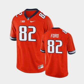 #82 Luke Ford College Football Fighting Illini Mens Orange Jersey 807343-430