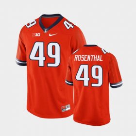 #49 Max Rosenthal College Football University of Illinois Mens Orange Jersey 411006-154