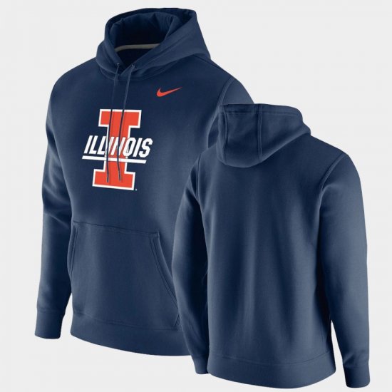 Vintage School Logo University of Illinois Pullover Men\'s Navy Hoodie 236302-158