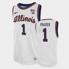 #1 Trent Frazier College Basketball University of Illinois Basketball 2021 Swingman Player Mens White Jersey 819689-419