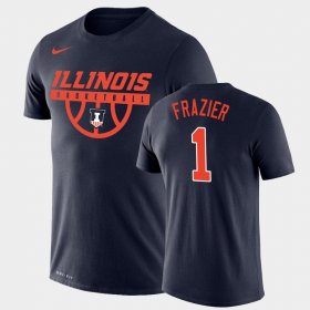 #1 Trent Frazier Drop Legend University of Illinois Basketball Men Navy T-Shirt 529183-503