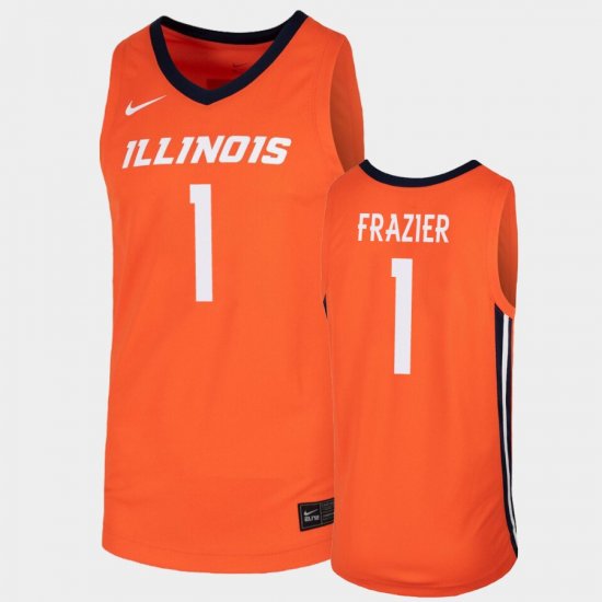 #1 Trent Frazier Replica Illinois College Basketball Men\'s Orange Jersey 831356-234