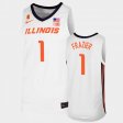 #1 Trent Frazier Replica Illinois College Basketball Men's White Jersey 619064-277