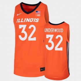 #32 Tyler Underwood College Basketball Illinois Men's Orange Jersey 833339-856