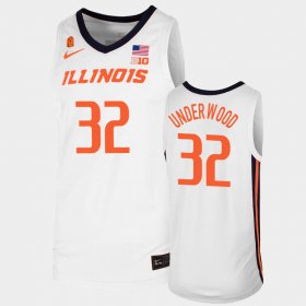 #32 Tyler Underwood Replica Fighting Illini College Basketball Men's White Jersey 854331-415