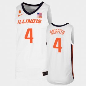 #4 Zach Griffith Replica Illinois Fighting Illini College Basketball Men White Jersey 293283-692