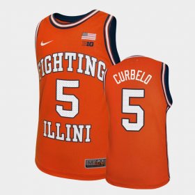 #5 Andre Curbelo College Basketball Fighting Illini Replica Youth Orange Jersey 802815-779