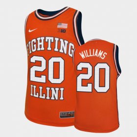 #20 Da'Monte Williams College Basketball Illinois Fighting Illini Replica Youth Orange Jersey 647845-173