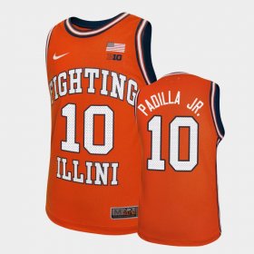 #10 Edgar Padilla Jr. College Basketball Illinois Fighting Illini Replica Youth Orange Jersey 443676-892