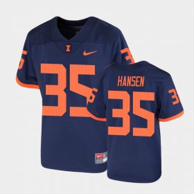 #35 Jake Hansen Replica Fighting Illini Football Youth Navy Jersey 199456-906