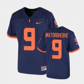 #9 Josh Imatorbhebhe Replica University of Illinois Football Youth Navy Jersey 820202-216