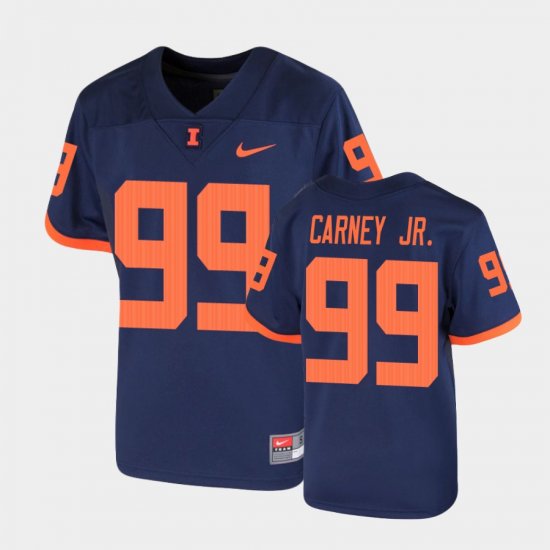 #99 Owen Carney Jr. Replica University of Illinois Football Youth Navy Jersey 982922-213