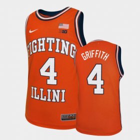 #4 Zach Griffith College Basketball Fighting Illini Replica Youth Orange Jersey 397199-878